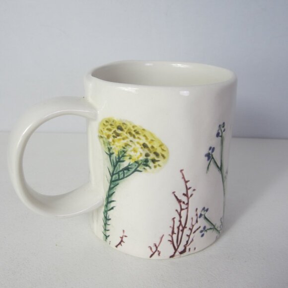 Anthropologie Dagny Monogram Mug Letter P Floral Cottage Pottery Ceramic - Picture 2 of 8